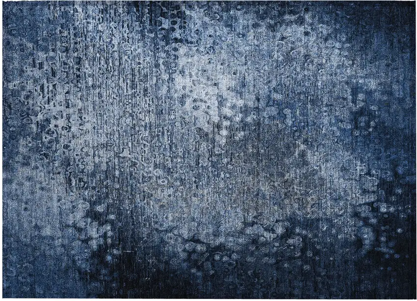 Blue Washable Non Skid Indoor Outdoor Area Rug Photo 2