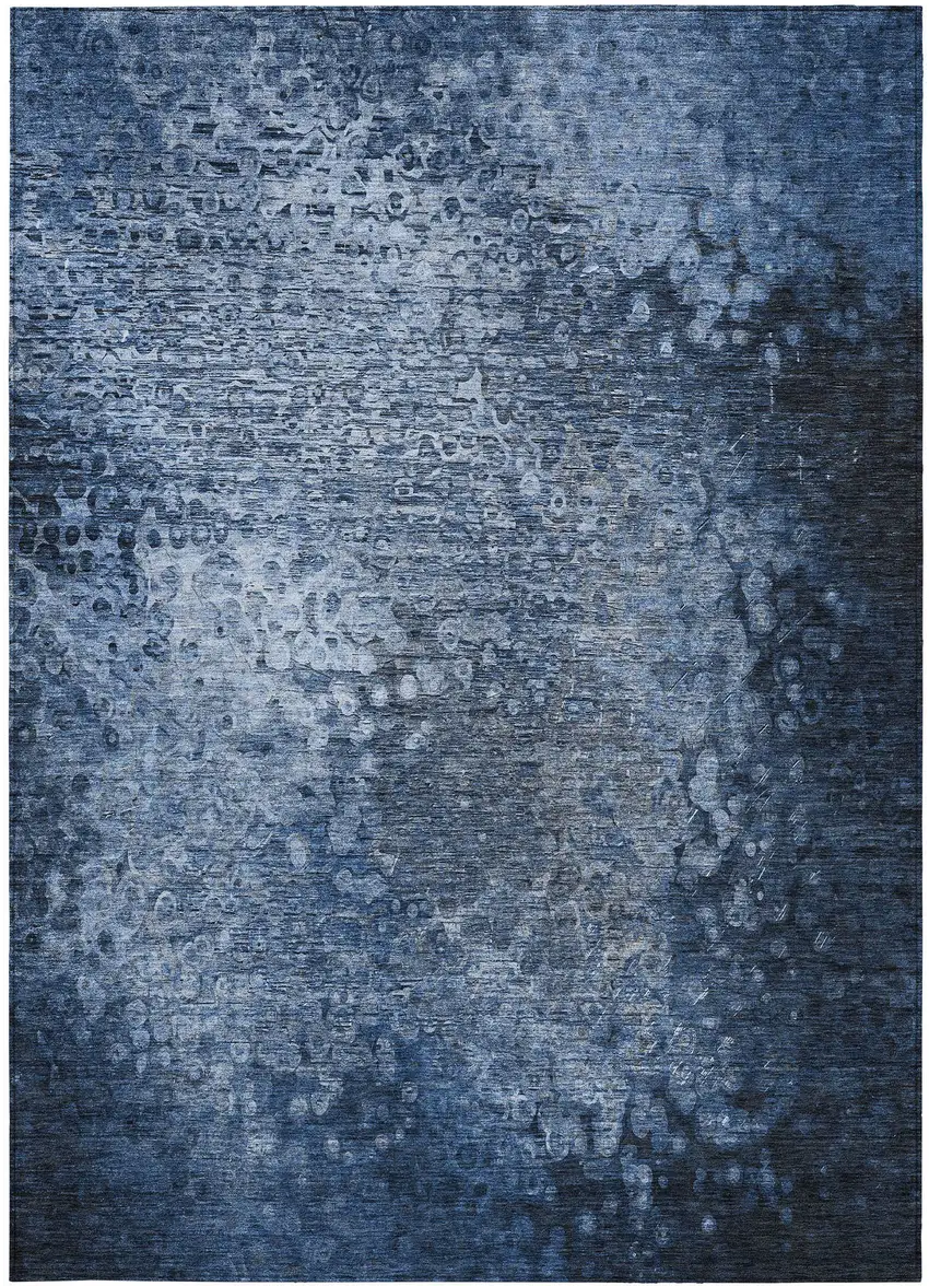 Blue Washable Non Skid Indoor Outdoor Area Rug Photo 5
