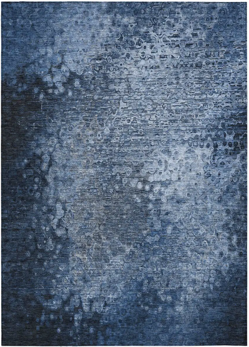 Blue Washable Non Skid Indoor Outdoor Area Rug Photo 2