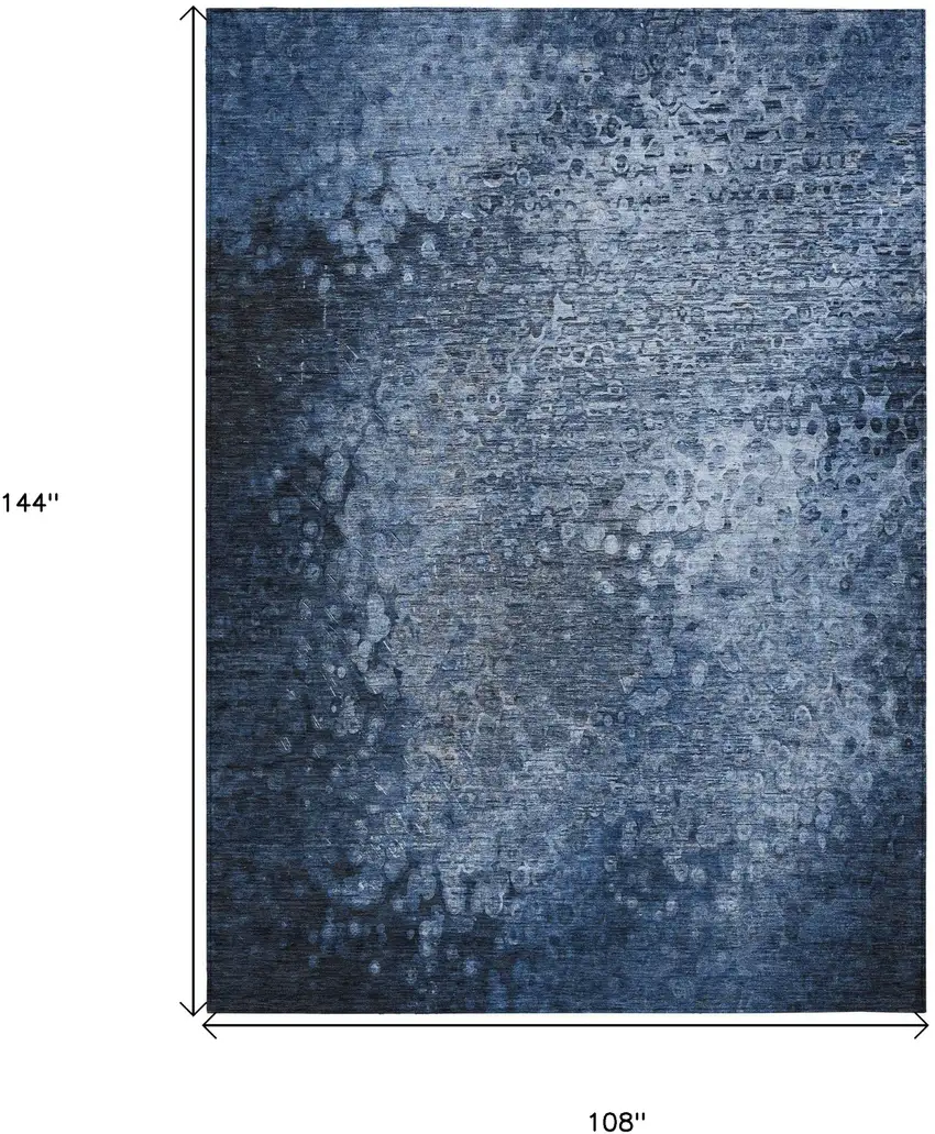 Blue Washable Non Skid Indoor Outdoor Area Rug Photo 3