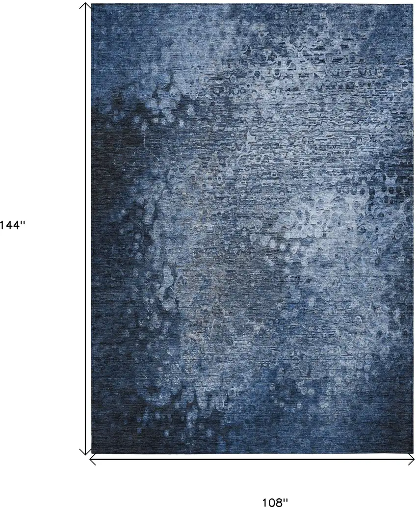Blue Washable Non Skid Indoor Outdoor Area Rug Photo 3