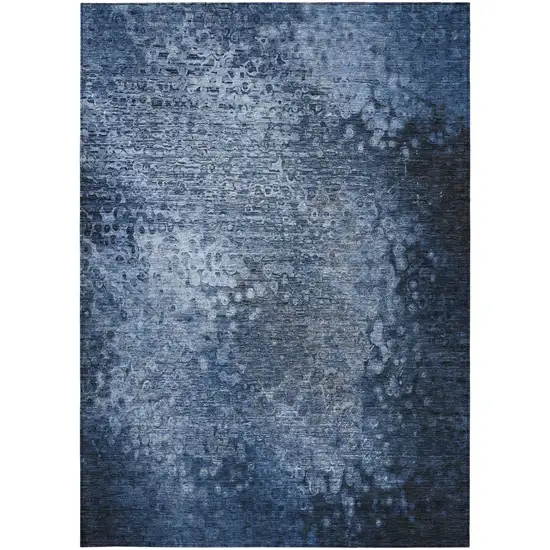 Blue Washable Non Skid Indoor Outdoor Area Rug Photo 3