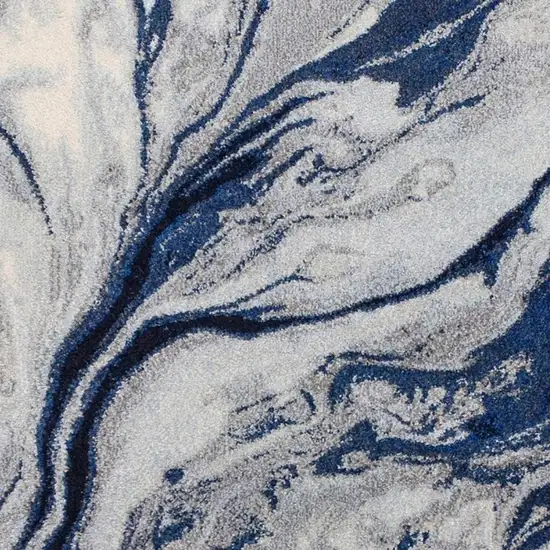 Blue Gray And Ivory Abstract Area Rug Photo 1