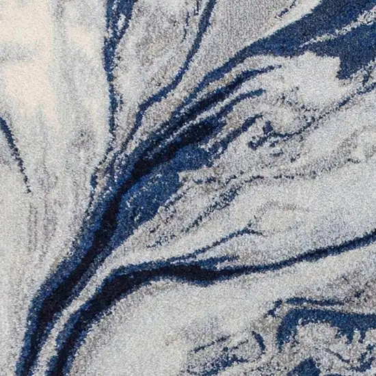 Blue Gray And Ivory Abstract Area Rug Photo 6