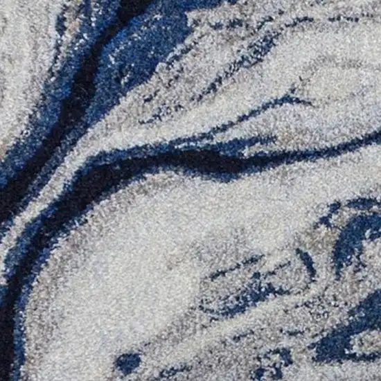 Blue Gray And Ivory Abstract Area Rug Photo 3