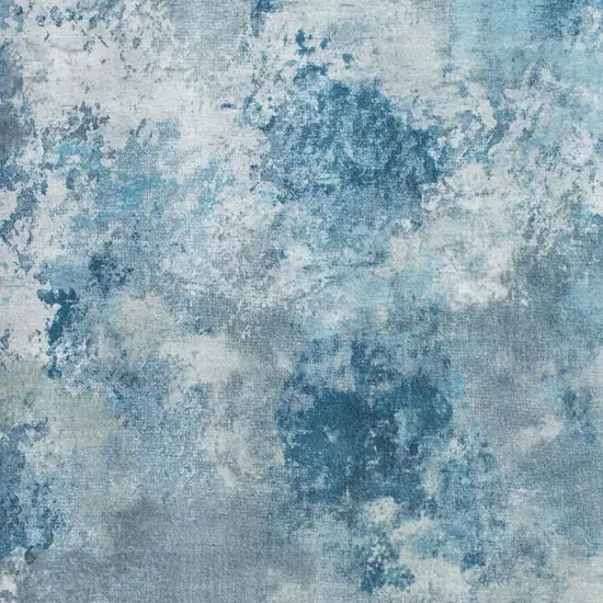 Blue And Ivory Abstract Area Rug Photo 6