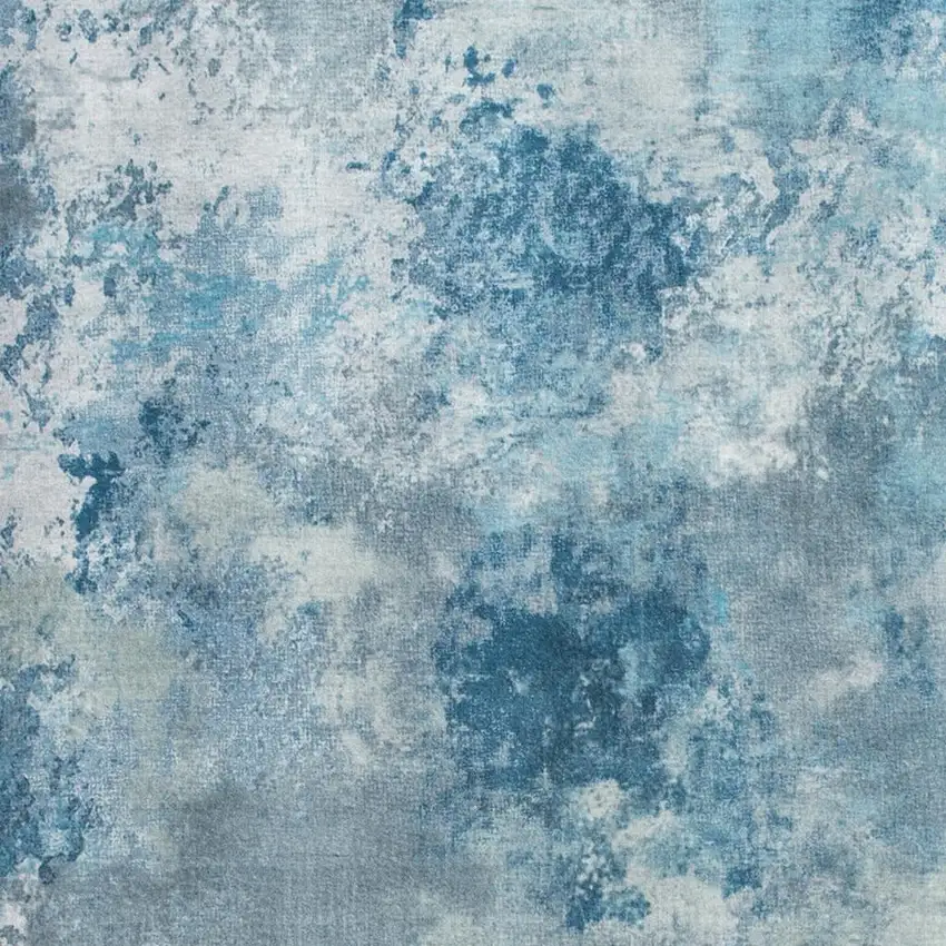 Blue And Ivory Abstract Area Rug Photo 6