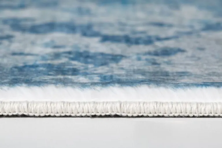 Blue White Abstract Sky Area Rug Photo 4