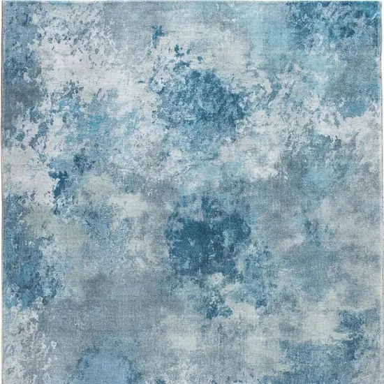 Blue And Ivory Abstract Area Rug Photo 7