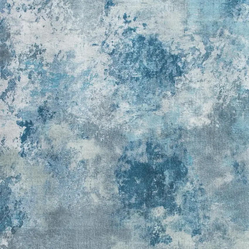Blue And Ivory Abstract Area Rug Photo 6