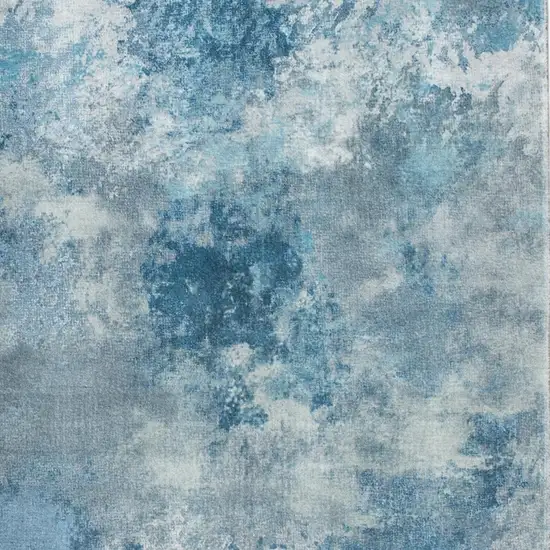 Blue And Ivory Abstract Area Rug Photo 9