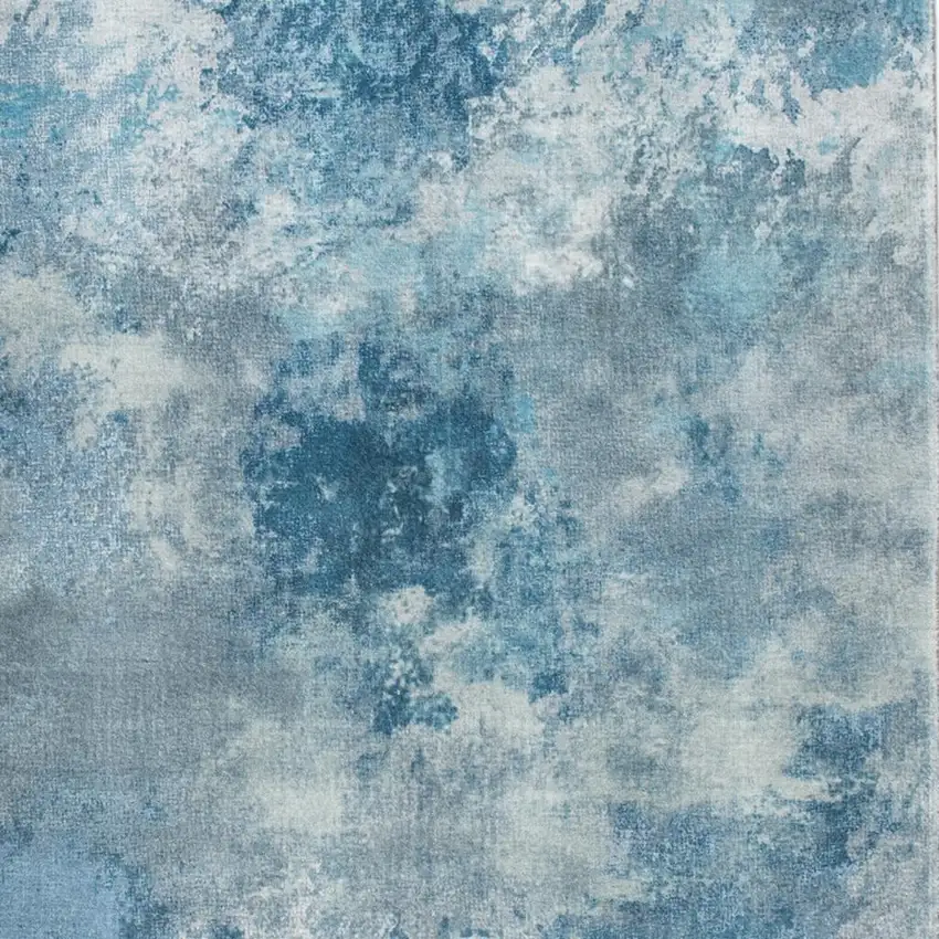 Blue And Ivory Abstract Area Rug Photo 9