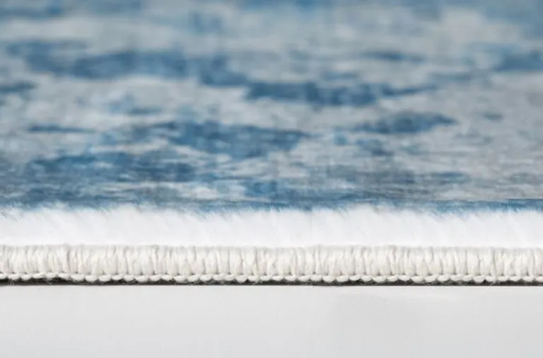 Blue White Abstract Sky Area Rug Photo 4