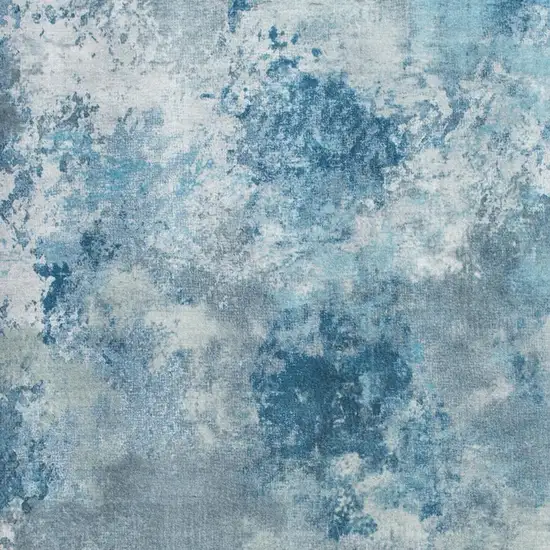 Blue And Ivory Abstract Area Rug Photo 7