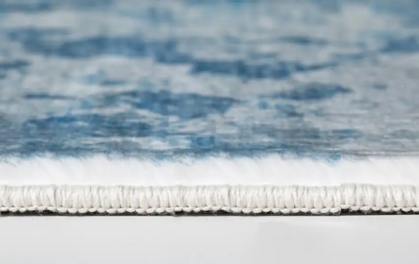 Blue White Abstract Sky Runner Rug Photo 6