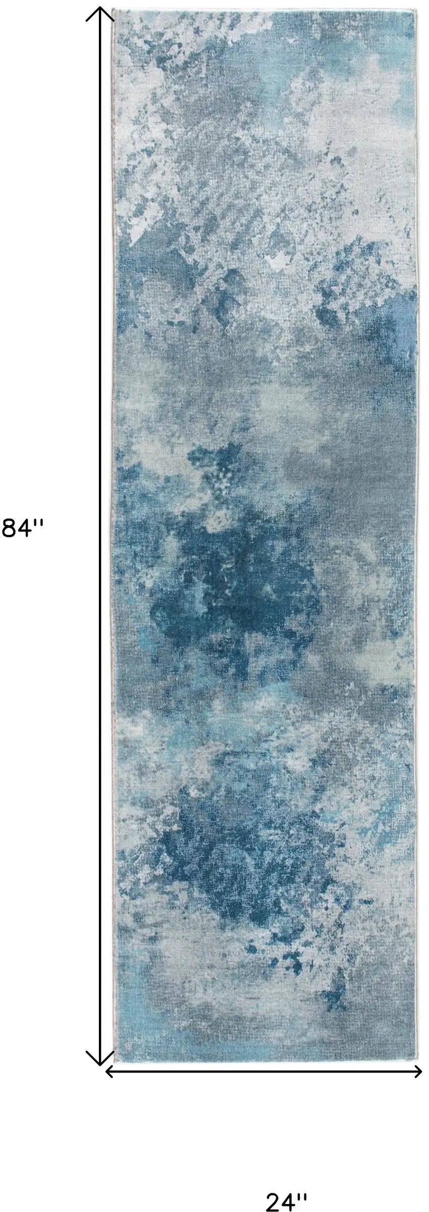 Blue Abstract Runner Rug Photo 3