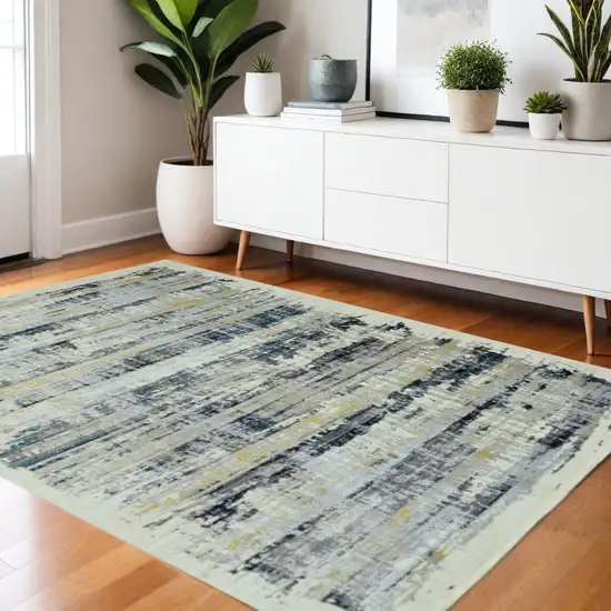 Blue And Gray Abstract Area Rug Photo 1