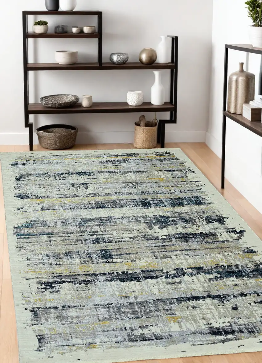Blue Abstract Area Rug Photo 1