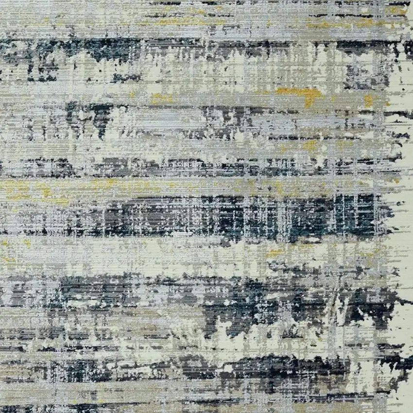 Blue And Gray Abstract Area Rug Photo 9