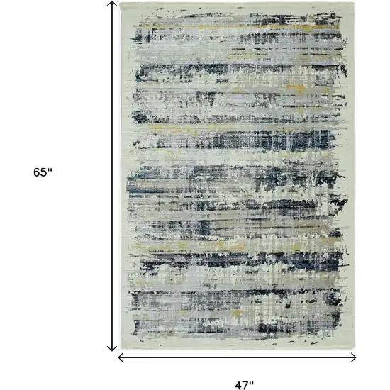 Blue And Gray Abstract Area Rug Photo 3