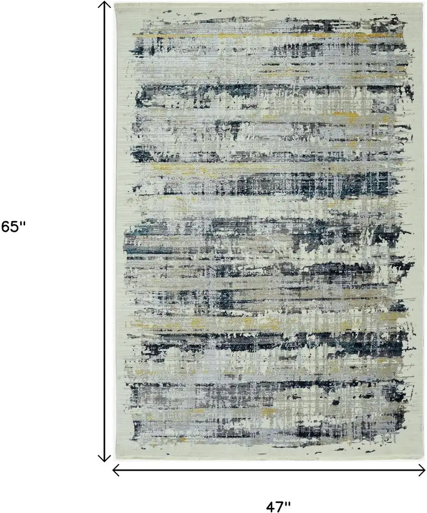 Blue And Gray Abstract Area Rug Photo 3