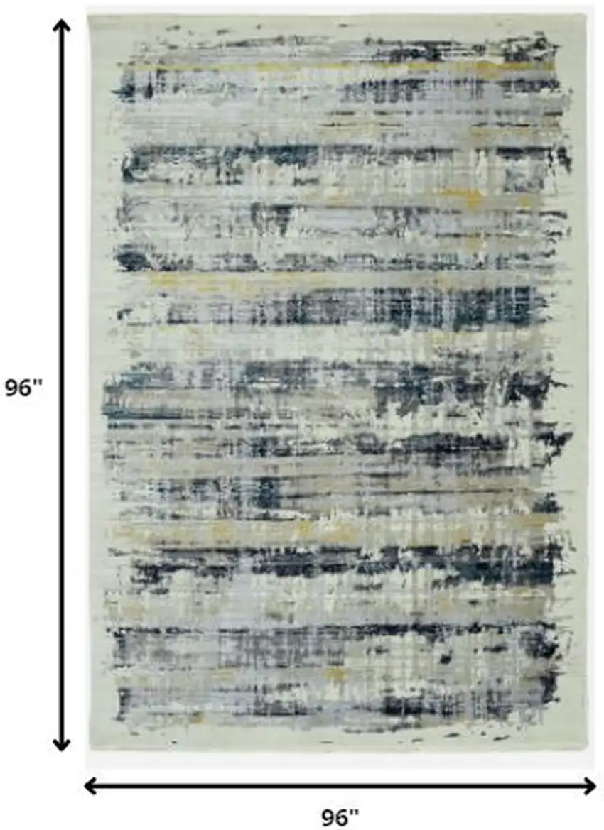 Blue White Distressed Traditional Area Rug Photo 2