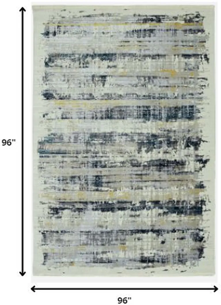 Blue White Distressed Traditional Area Rug Photo 2