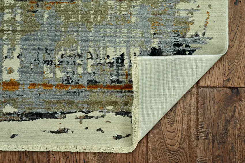 Blue White Distressed Traditional Runner Rug Photo 5