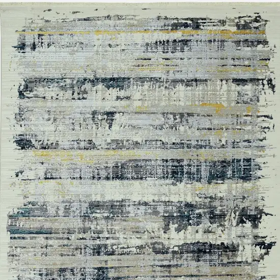 8' Blue Abstract Runner Rug Photo 4
