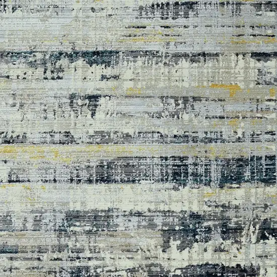8' Blue Abstract Runner Rug Photo 3