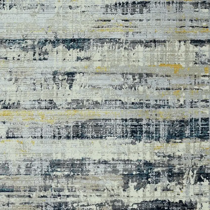 8' Blue Abstract Runner Rug Photo 3