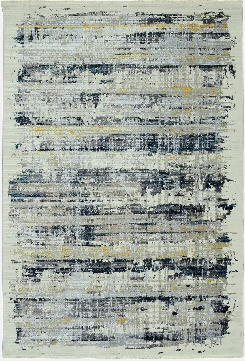 Blue White Distressed Traditional Runner Rug Photo 1