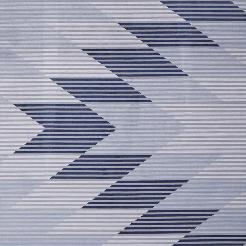 Blue White and Gray Geometric Power Loom Area Rug Photo 7