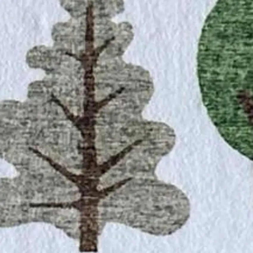 Off White Brown Green And Blue Castle and Rainbow Youthful Area Rug Photo 3