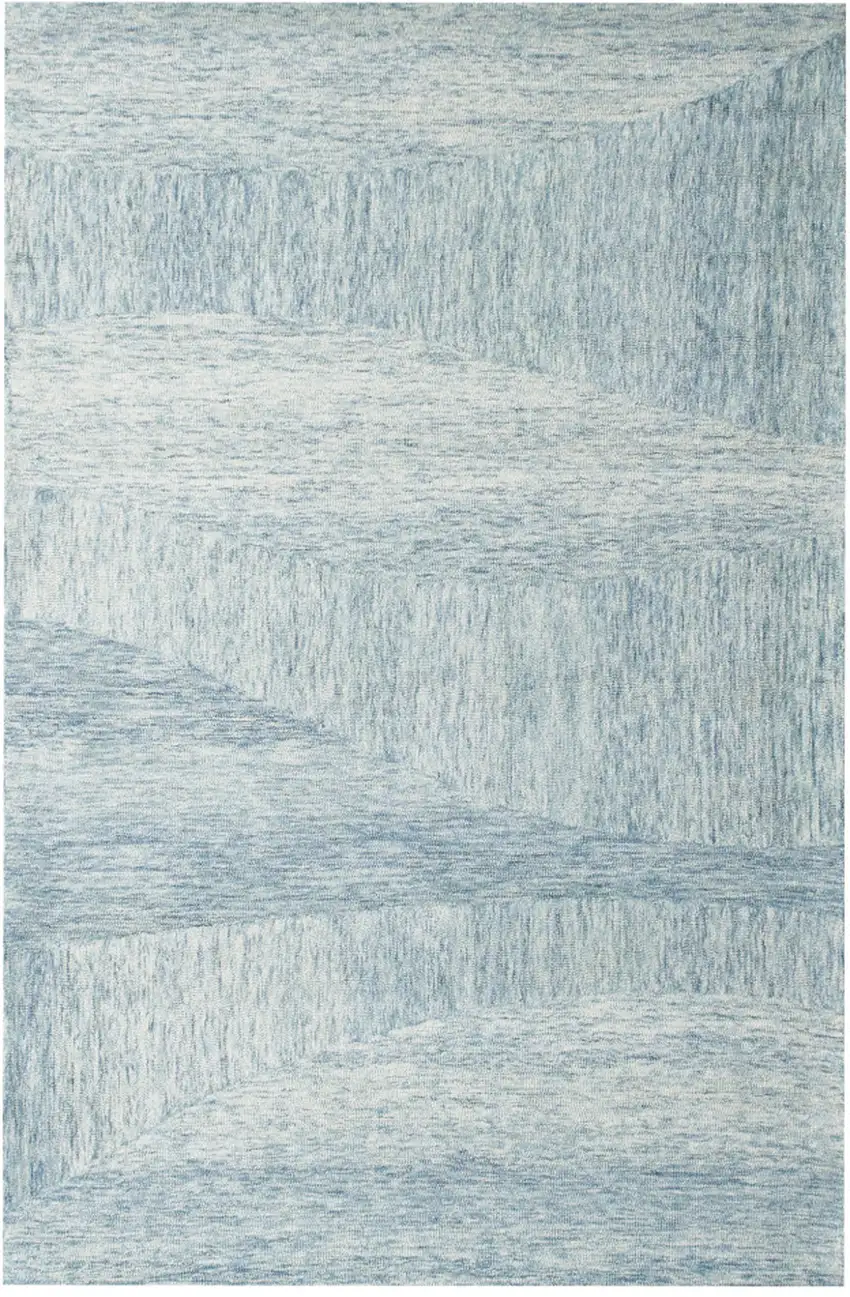 Blue Wool Abstract Hand Tufted Area Rug Photo 1