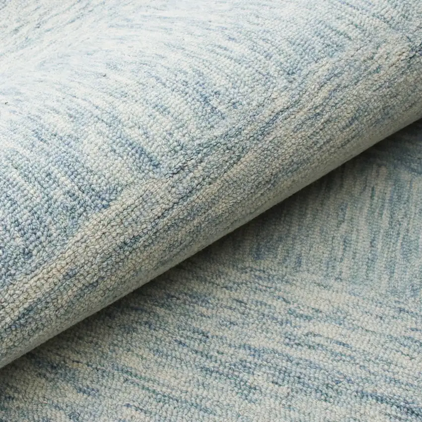 Blue Wool Abstract Hand Tufted Area Rug Photo 7