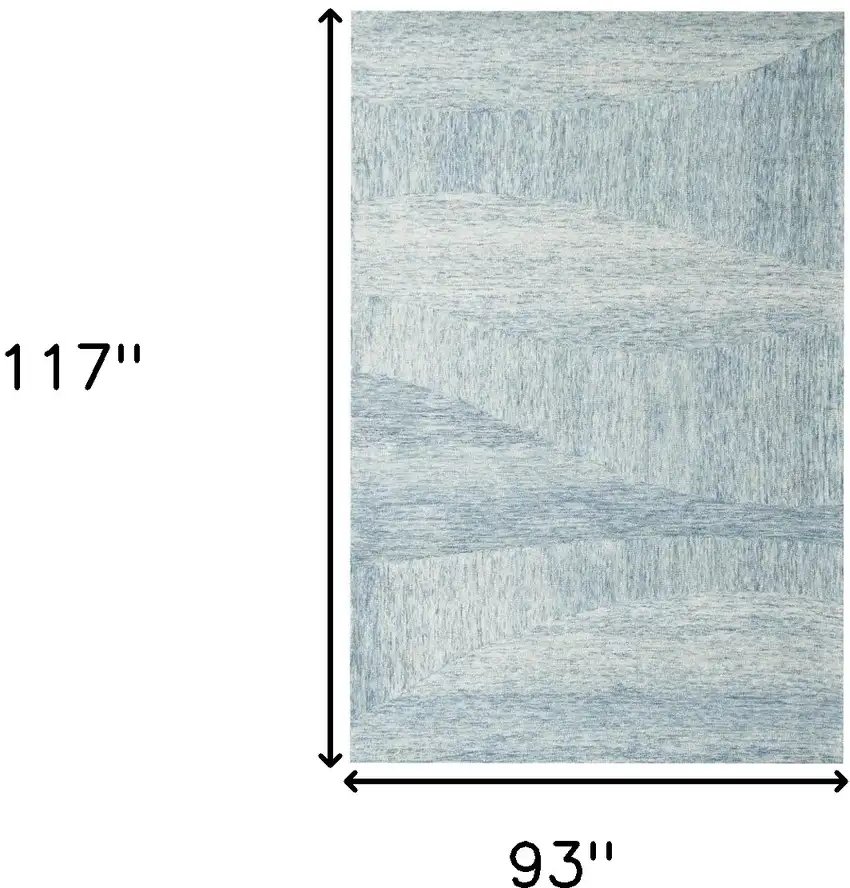 Blue Wool Abstract Hand Tufted Area Rug Photo 5