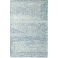 Photo of Blue Wool Abstract Hand Tufted Area Rug