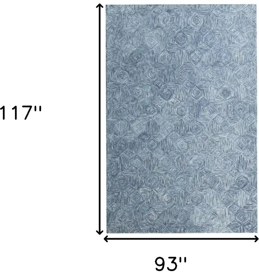 Blue Wool Geometric Hand Tufted Area Rug Photo 5
