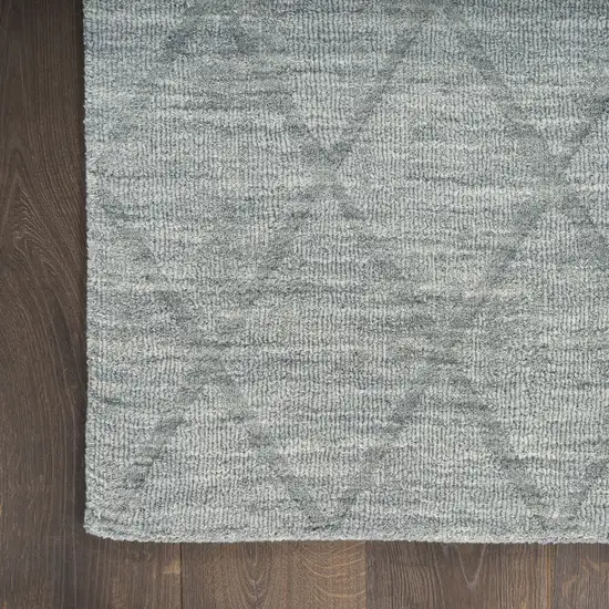Blue Wool Geometric Hand Woven Area Rug Photo 8