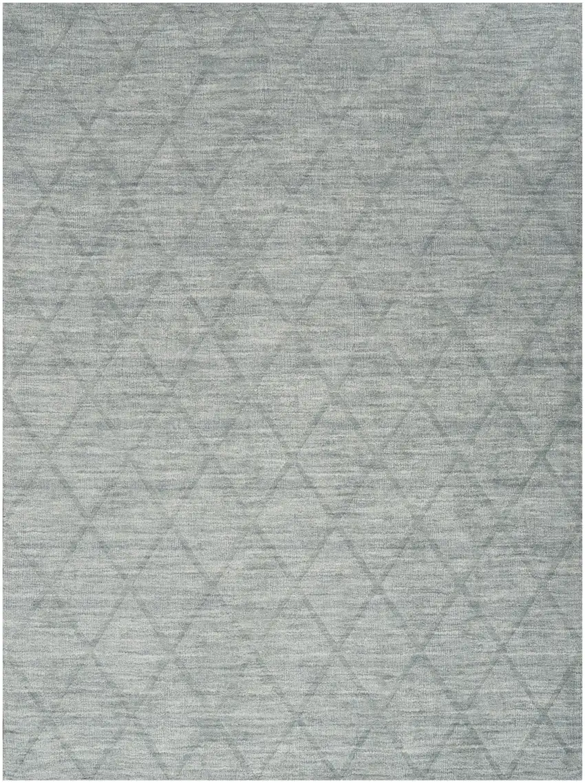 Blue Wool Geometric Hand Woven Area Rug Photo 7