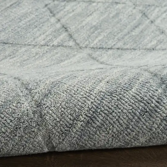 Blue Wool Geometric Hand Woven Area Rug Photo 9