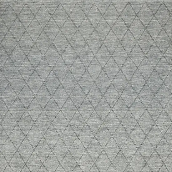 Blue Wool Geometric Hand Woven Area Rug Photo 9