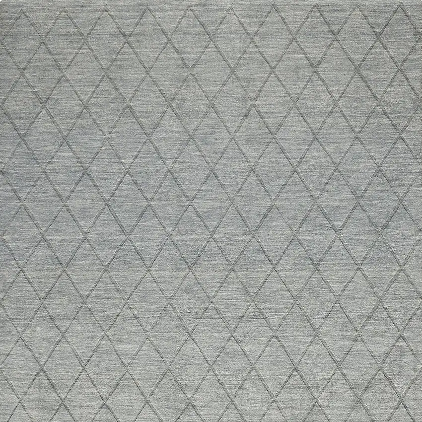 Blue Wool Geometric Hand Woven Area Rug Photo 9