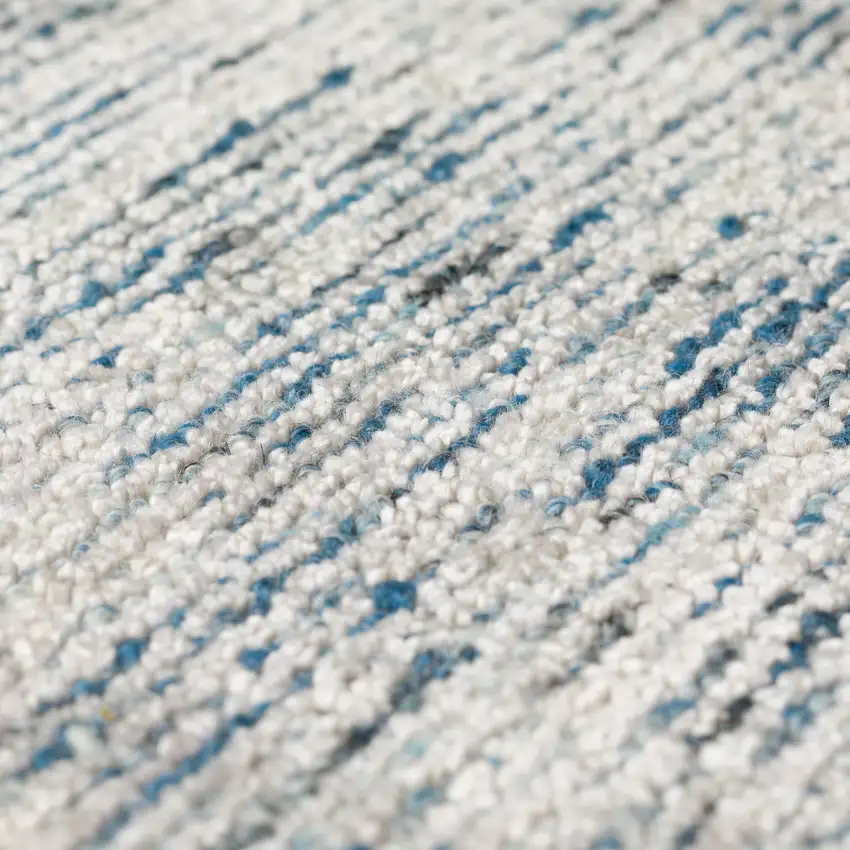 Blue Wool Hand Loomed Handmade Area Rug Photo 9