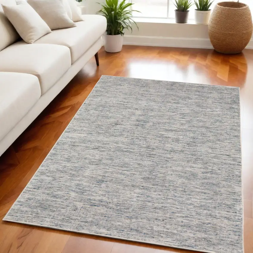 Blue Wool Hand Loomed Handmade Area Rug Photo 1