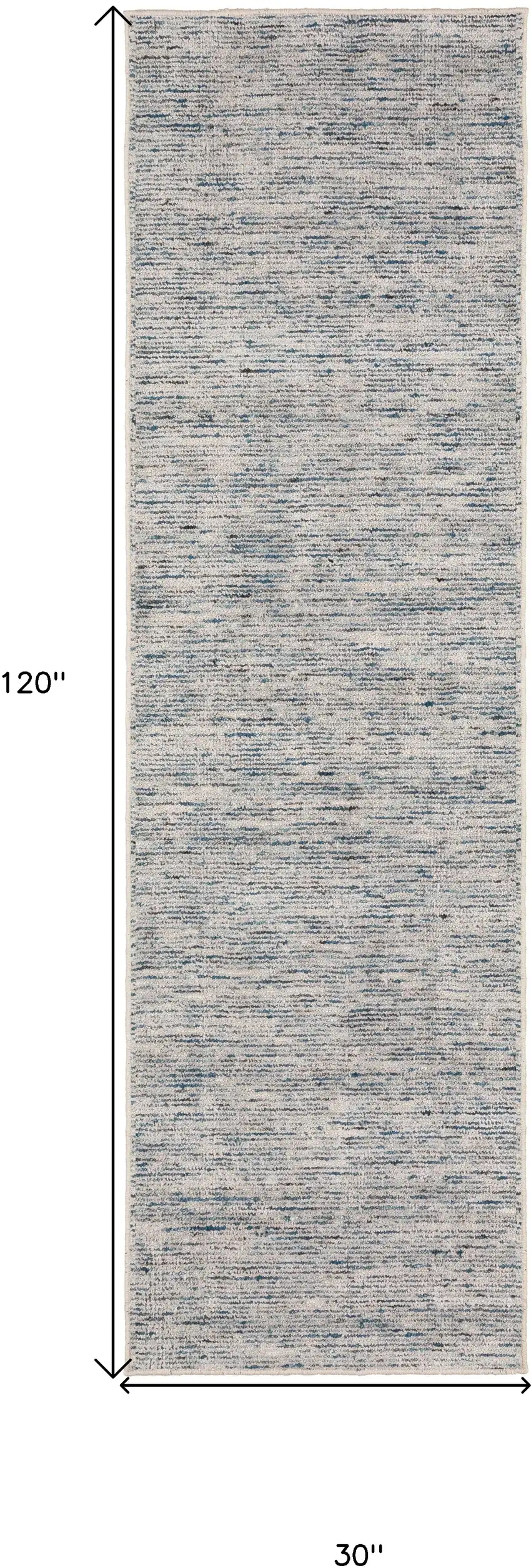 Blue Wool Hand Loomed Runner Rug Photo 6
