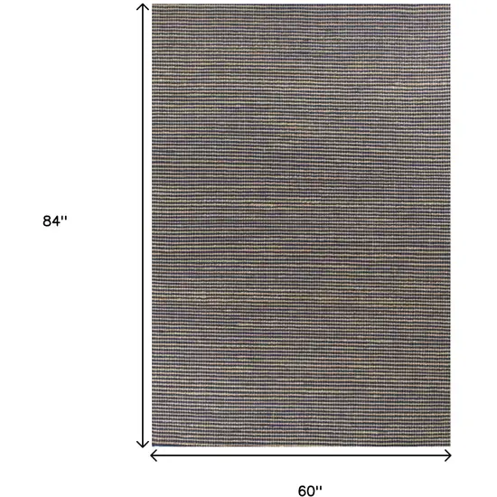 Blue Wool Hand Woven Area Rug Photo 3