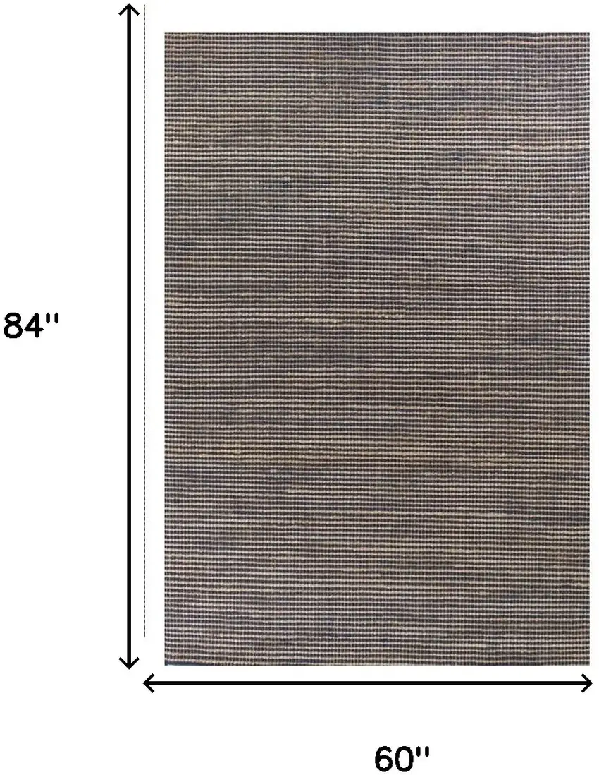 Blue Wool Hand Woven Area Rug Photo 5