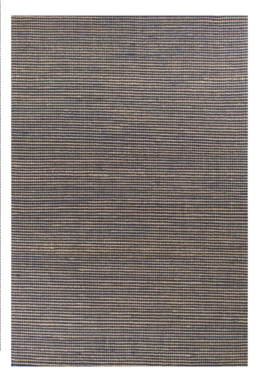 Blue Wool Hand Woven Area Rug Photo 2